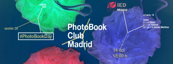 anuncio para la  sesión 28 del PhotoBook Club Madrid, para celebrar el #PhotoBookDay en el IED Madrid Madrid, 14.10.2013