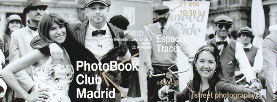 anuncio para la  sesión 33 del PhotoBook Club Madrid, en Espacio Tracer Madrid, 21.01.2014